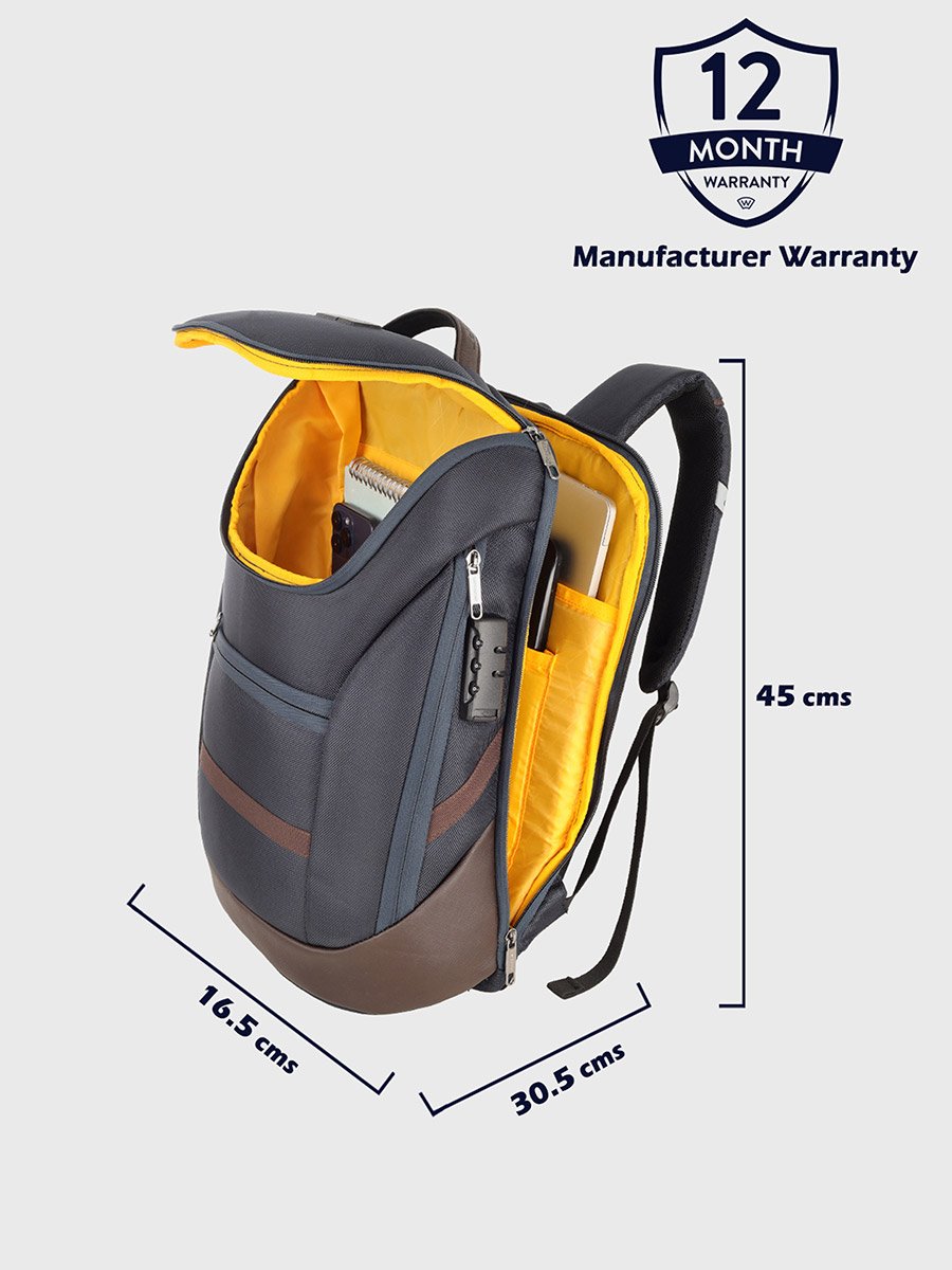 Emperor25 Anti-Theft Navy Brown Laptop Backpack 24L