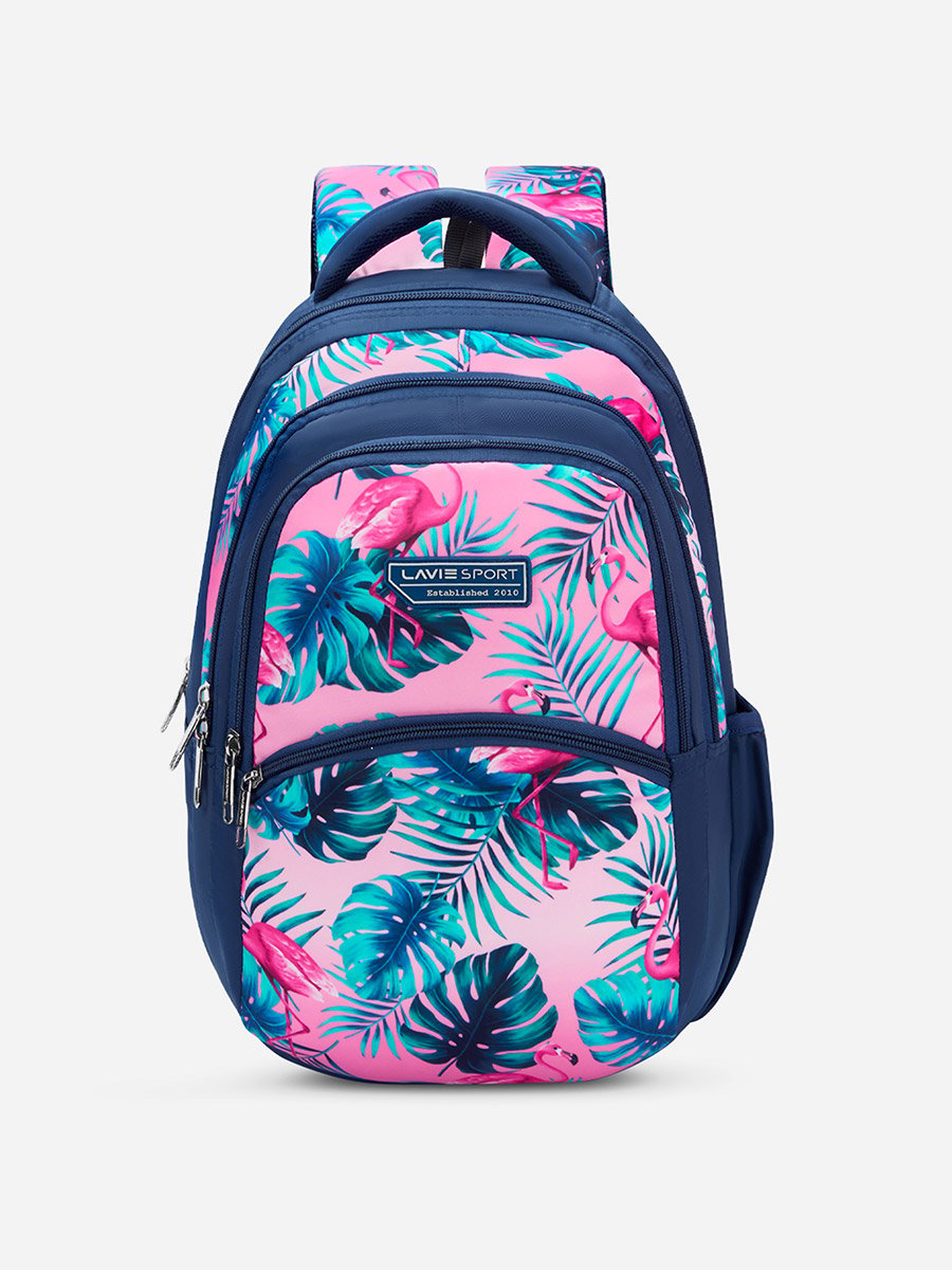 Flamingos Navy Blue Backpack 17Inch 30L