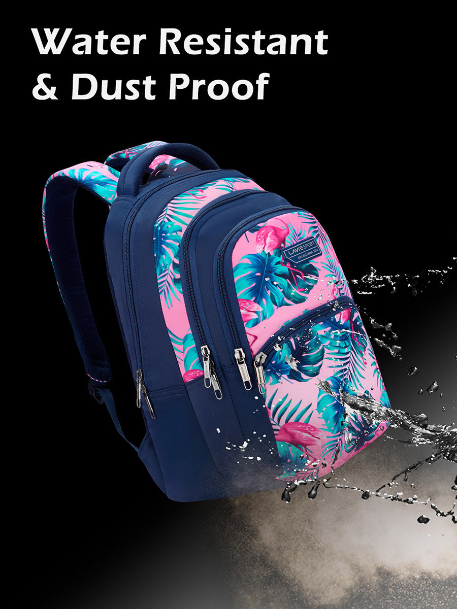 Flamingos Navy Blue Backpack 17Inch 30L
