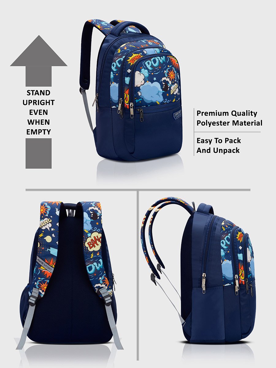 Boom Navy Blue Backpack 17Inch 30L 