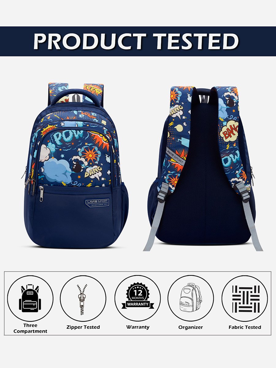 Boom Navy Blue Backpack 17Inch 30L 