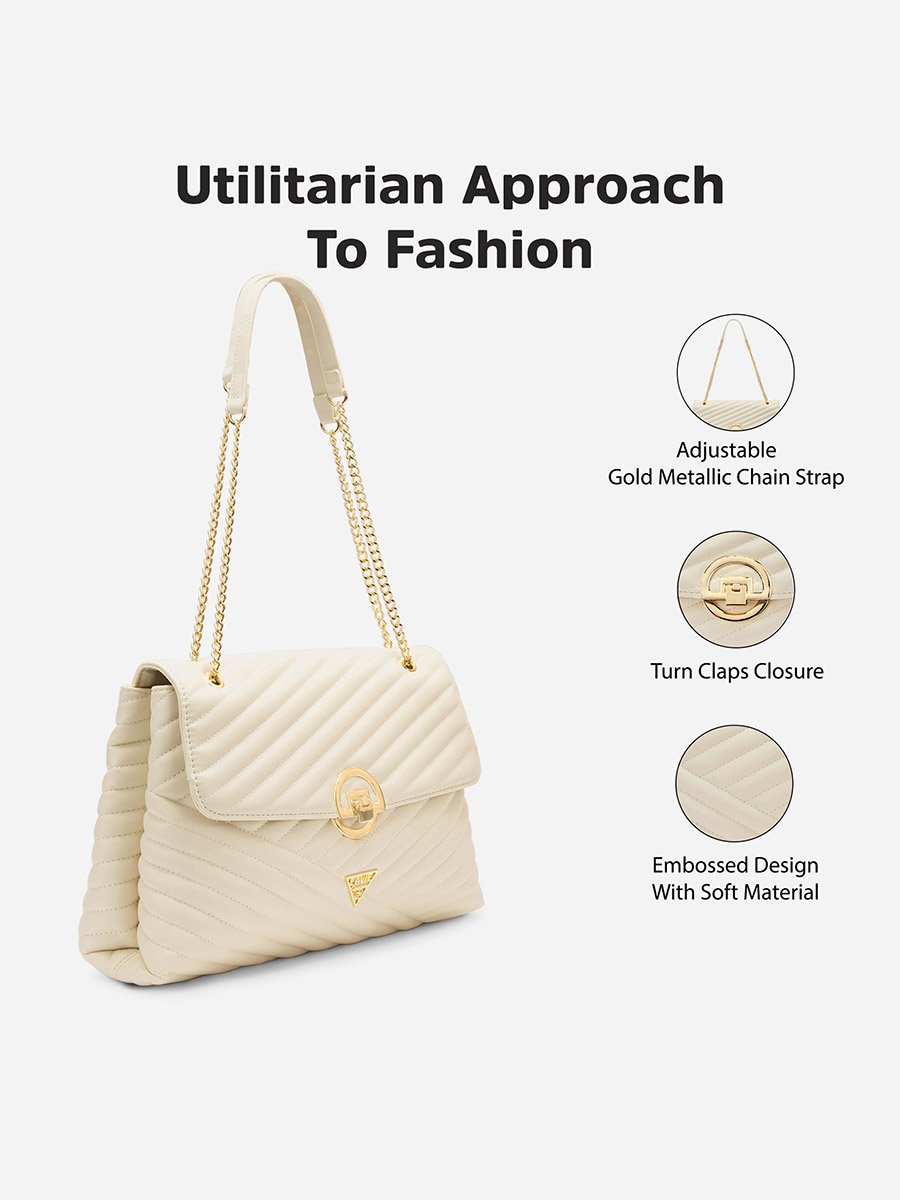 Denver Quilted Large Flap Satchel Bag
