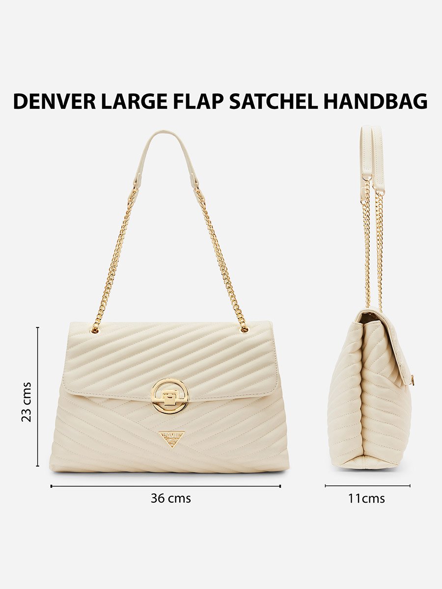 Denver Quilted Large Flap Satchel Bag