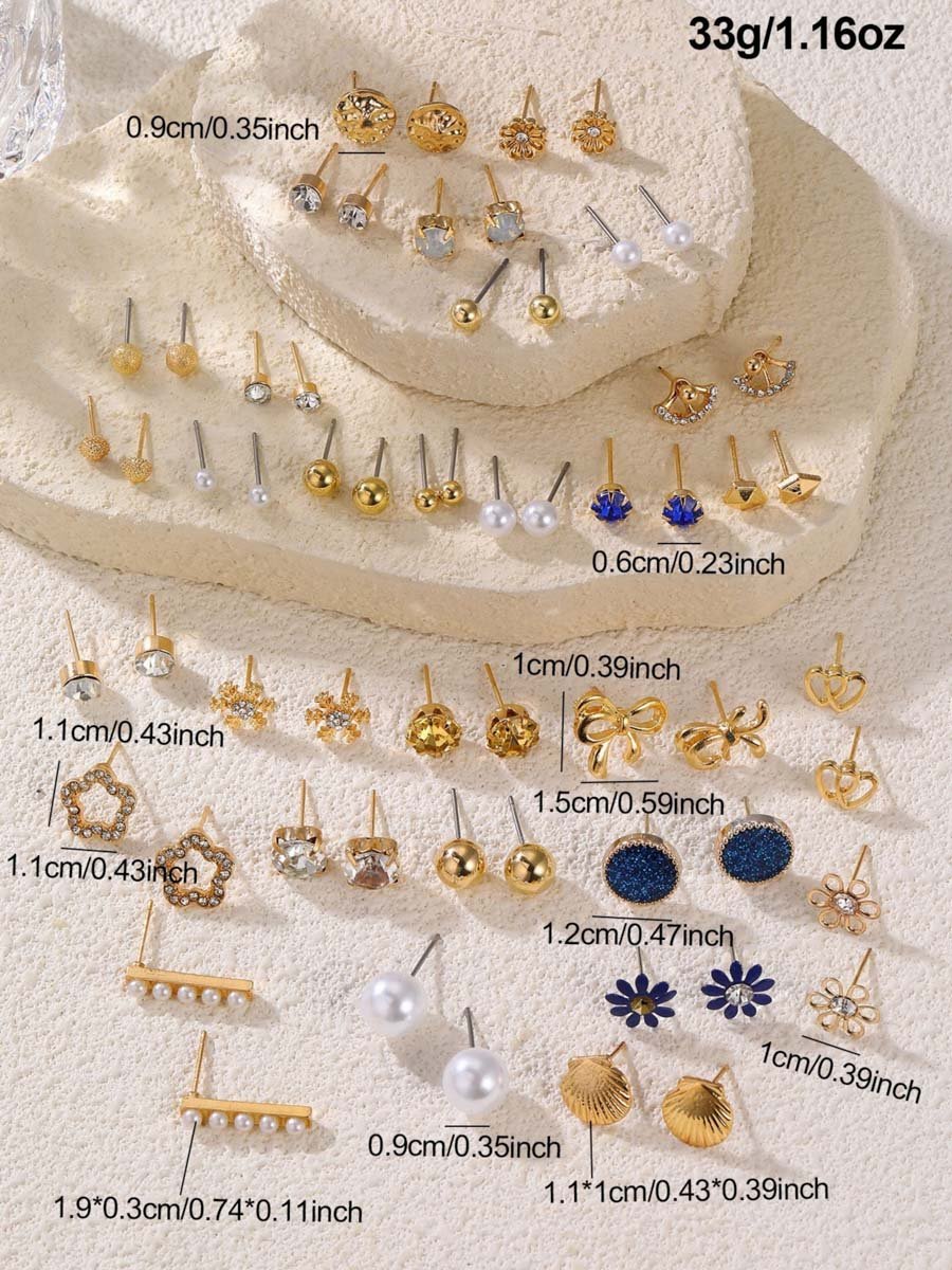 Set of 30 - Assorted Stud Earrings
