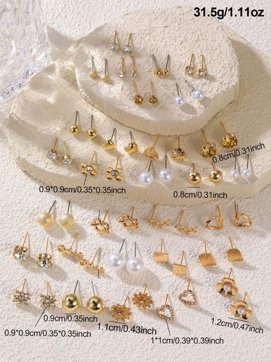 Set of 30 - Assorted Stud Earrings