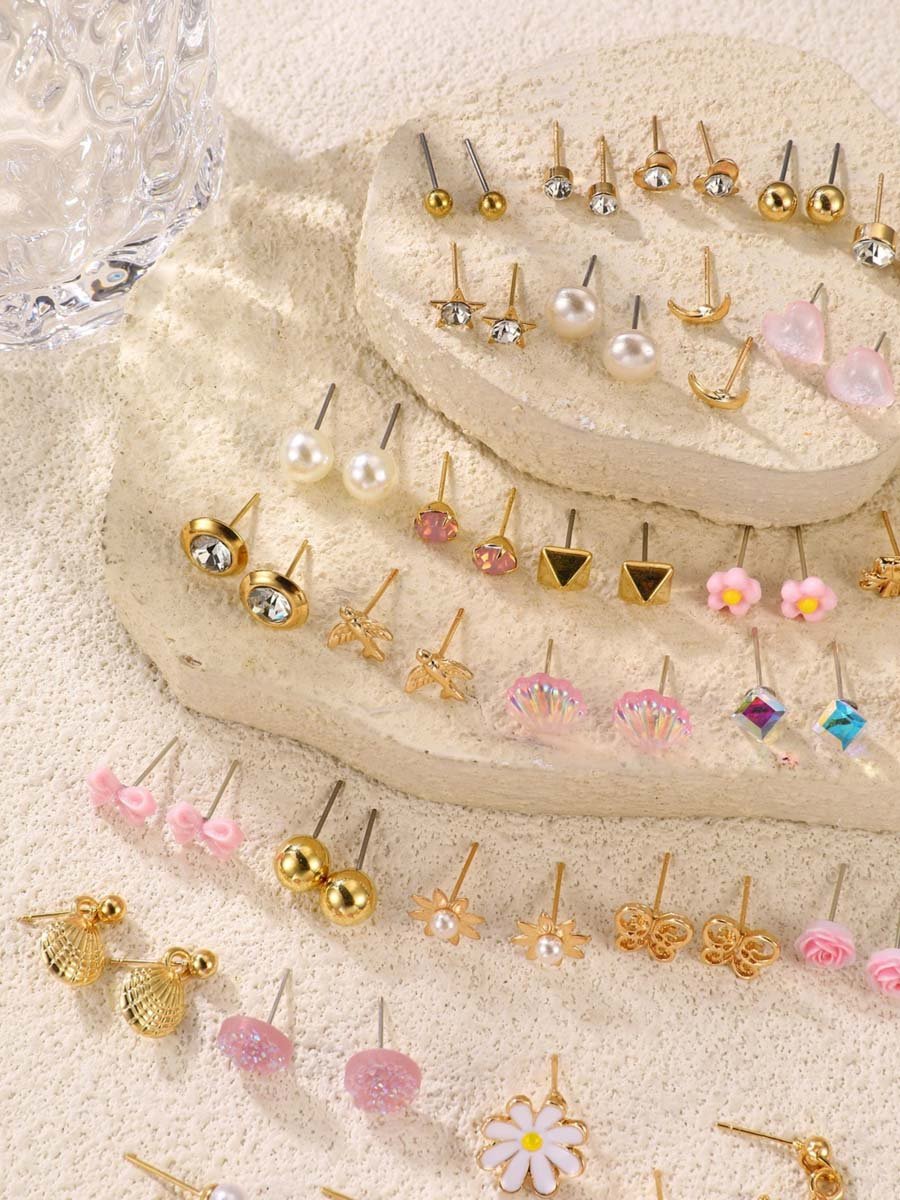 Set of 30 - Assorted Stud Earrings
