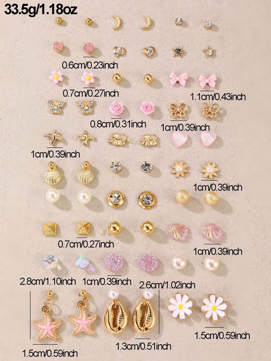 Set of 30 - Assorted Stud Earrings