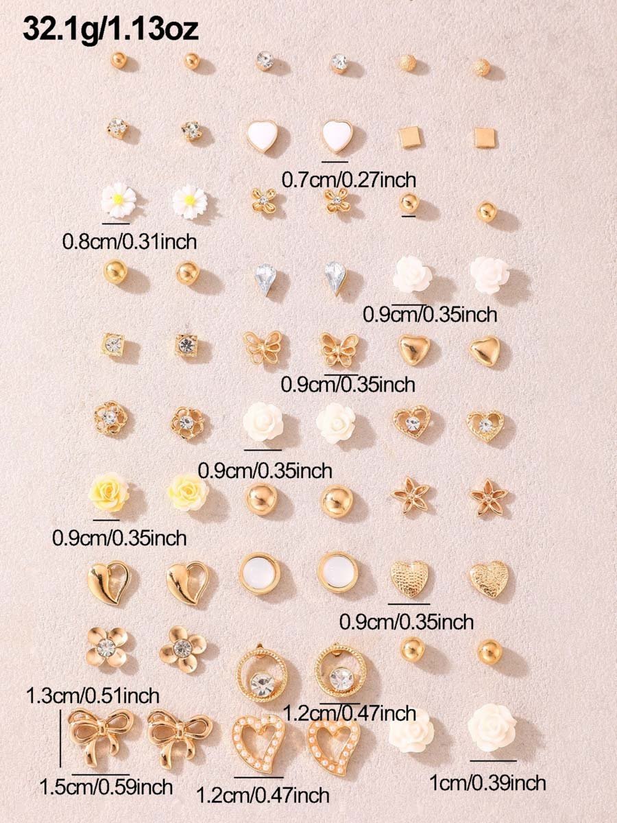 Set of 30 - Assorted Stud Earrings