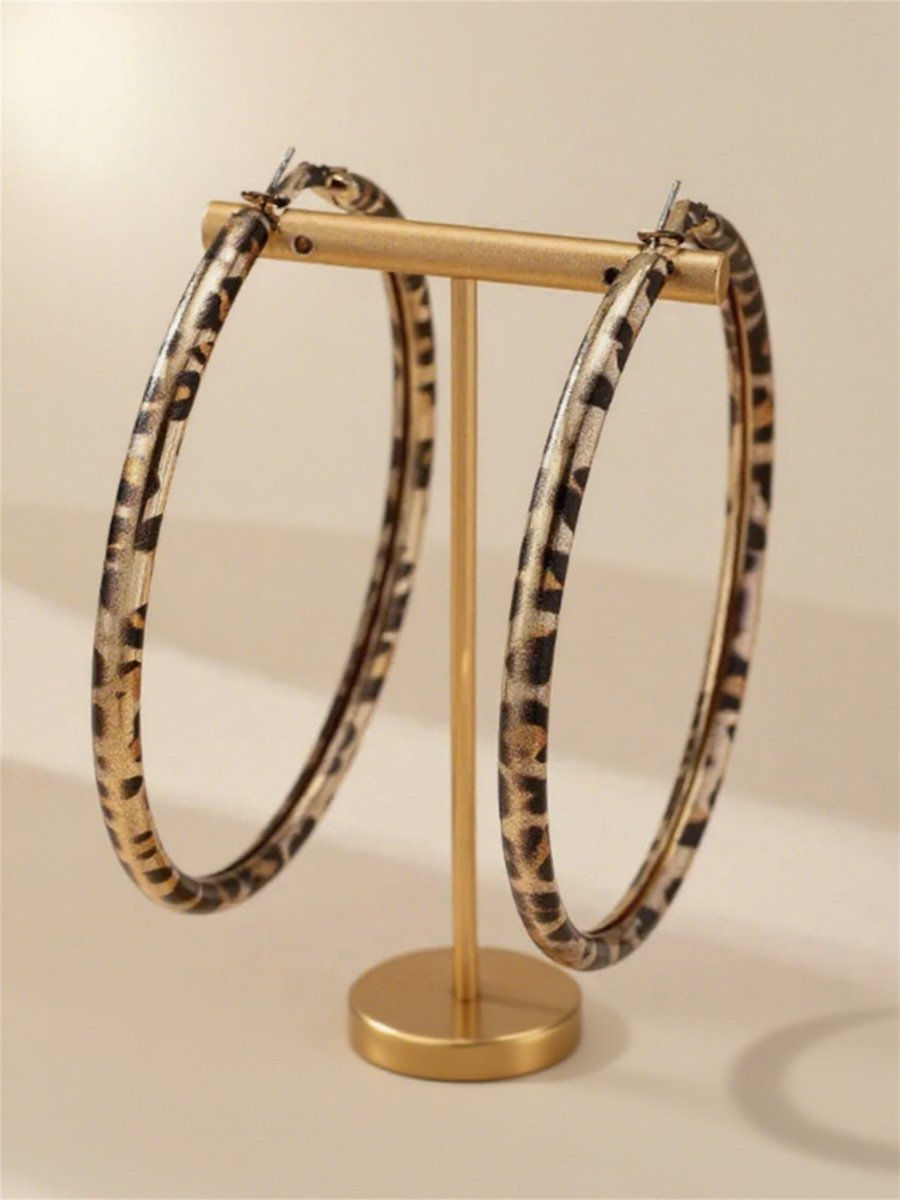 Leopard Print Hoop Earrings