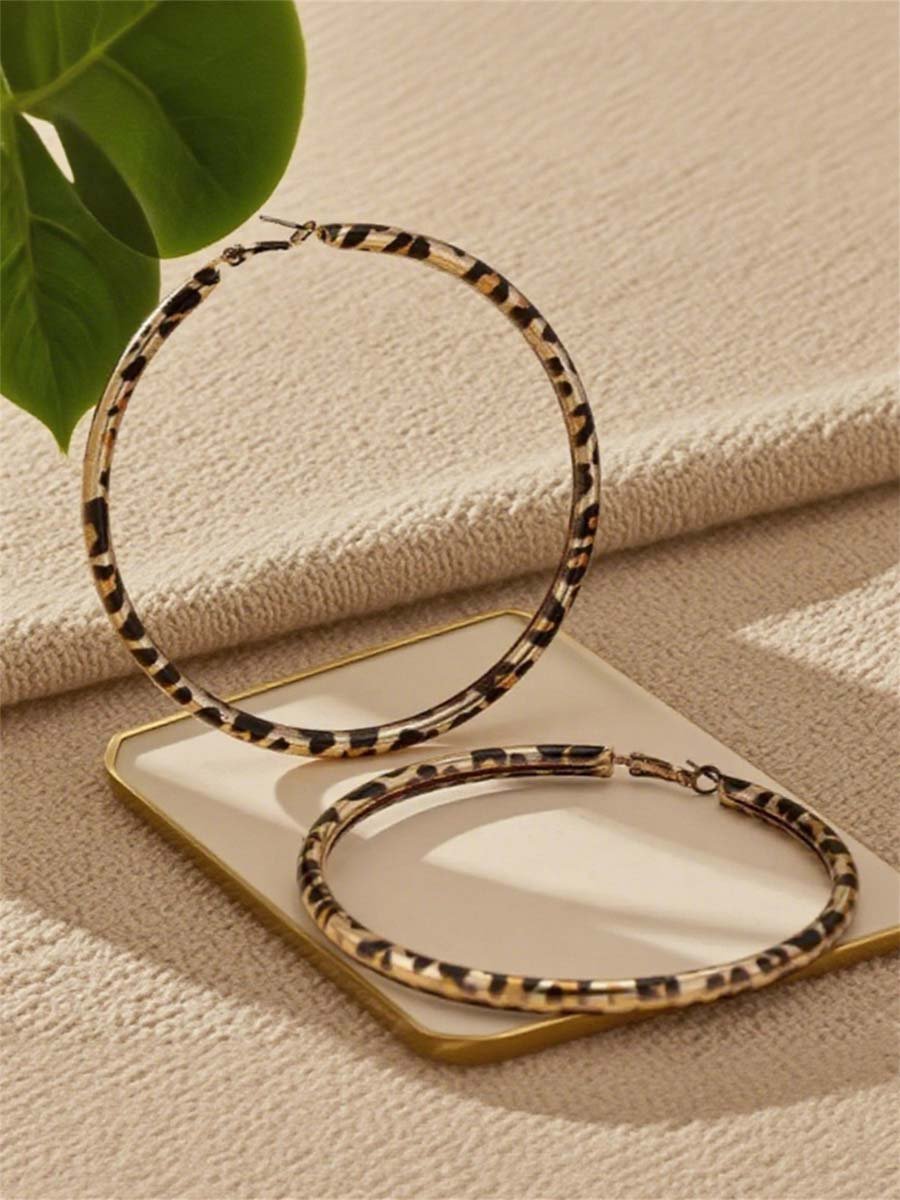 Leopard Print Hoop Earrings
