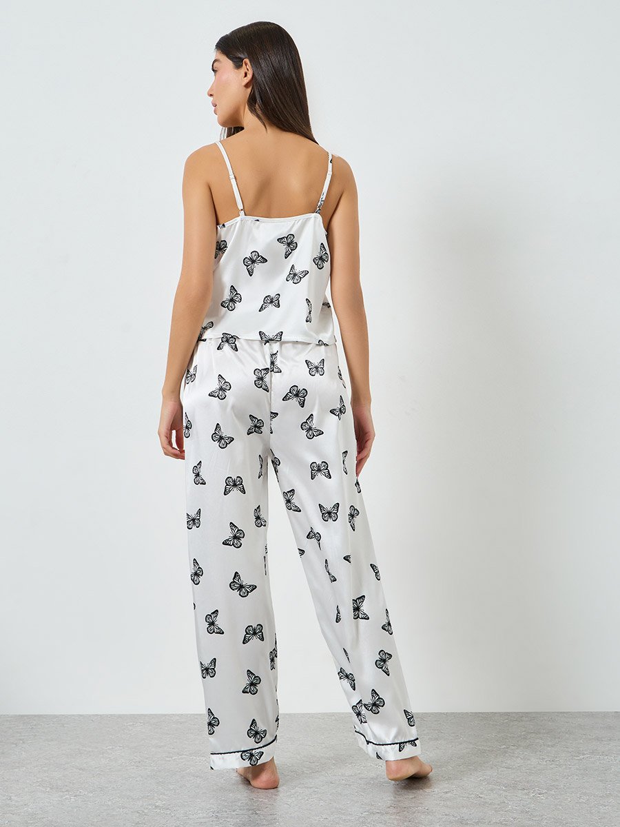 Butterfly Print Cami with Shorts and Pyjama Set