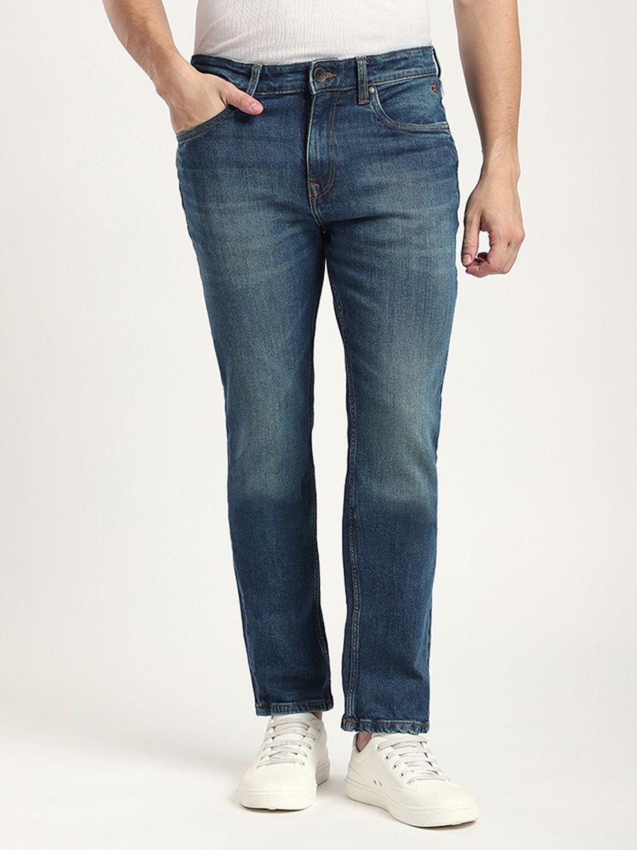 Men Slim Fit Faded Jeans