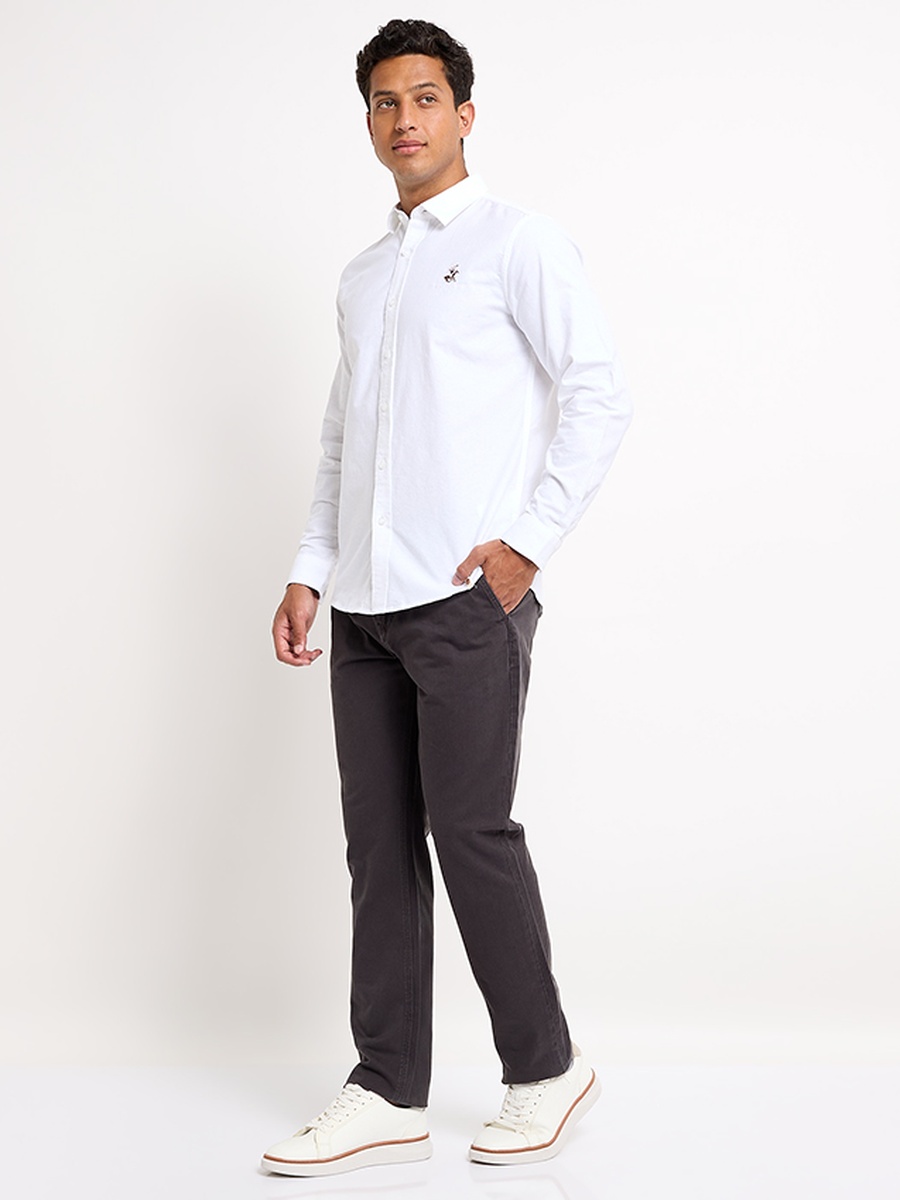 Men Black Straight Leg Trousers