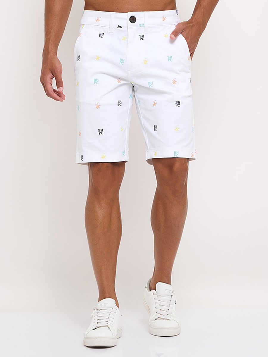 Embroidered Logo Cotton Shorts