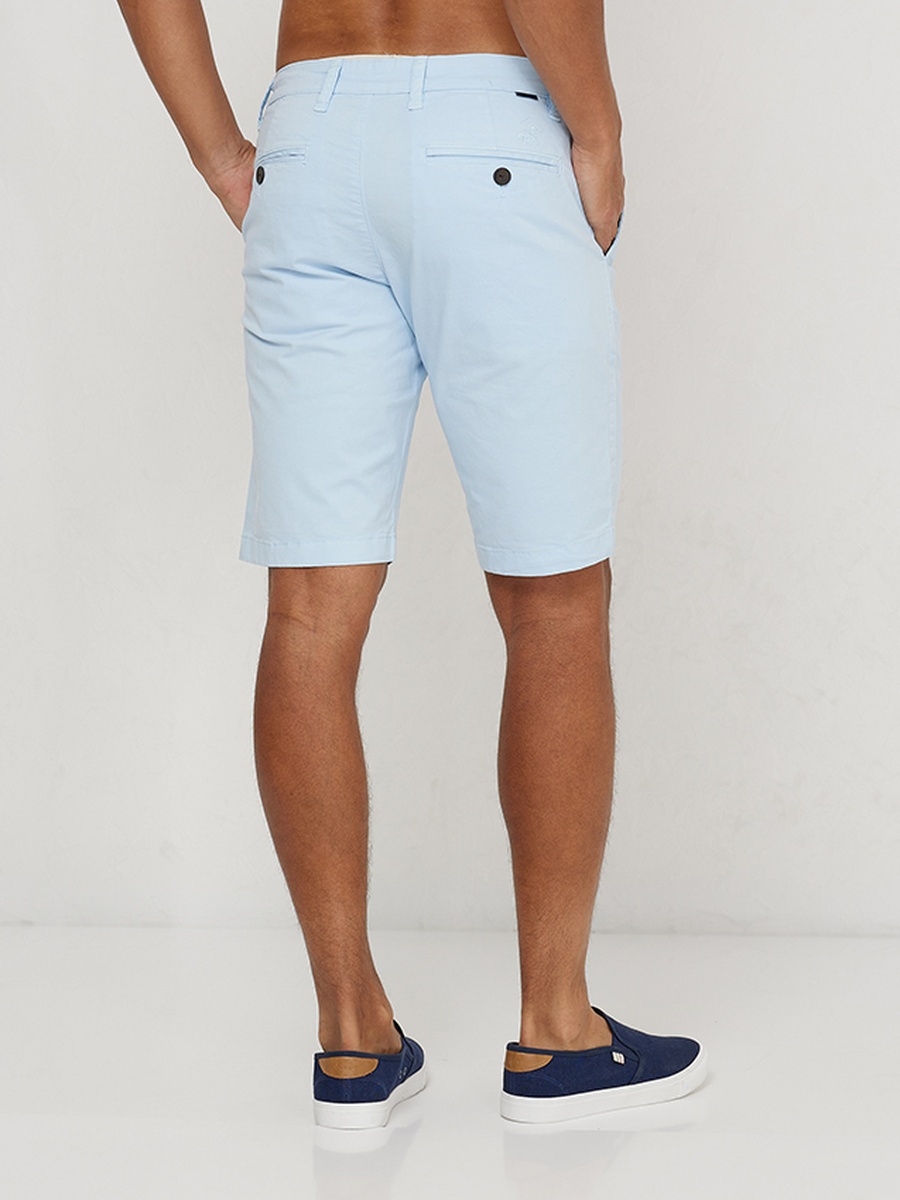 Plain Mid Rise Cotton Shorts