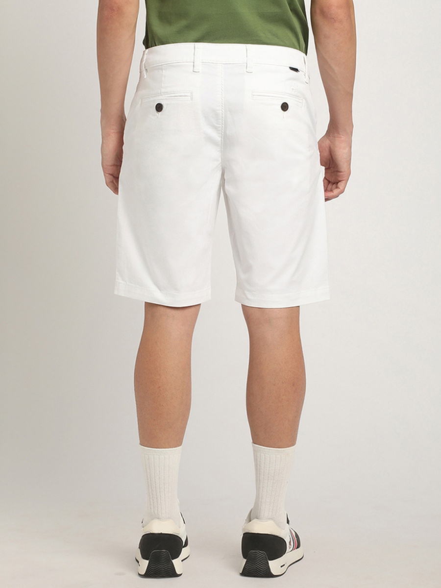 Plain Mid Rise Cotton Shorts