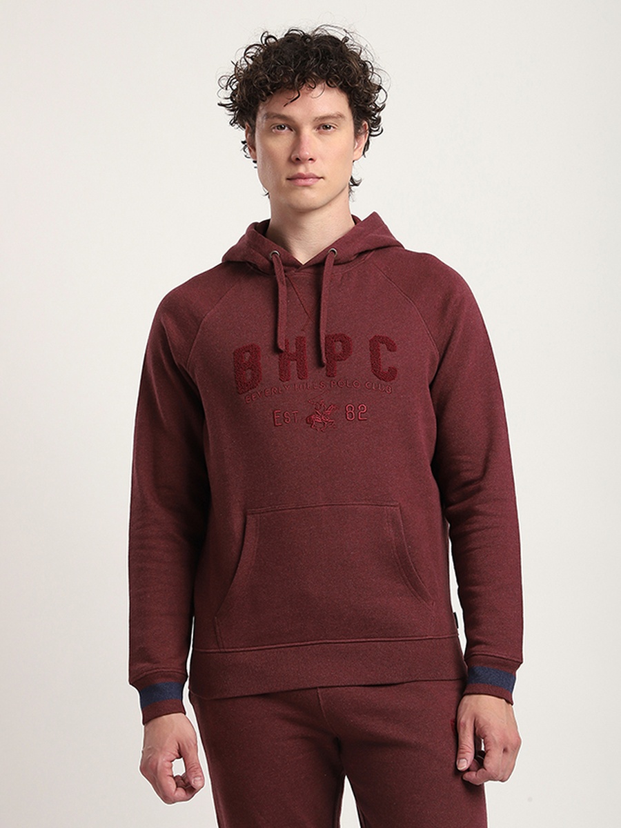 Men Logo Detail Long Sleeve Hoodie