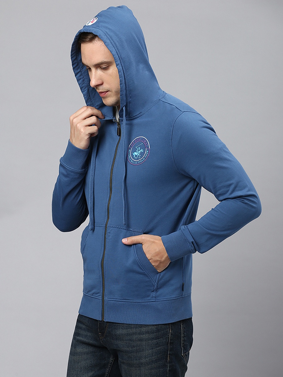 Men Zip-Through Hoodie with Drawstring