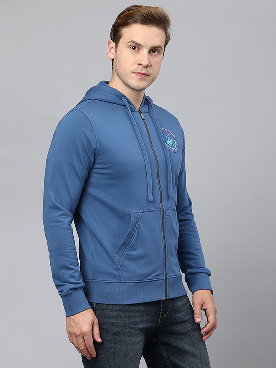 Men Zip-Through Hoodie with Drawstring