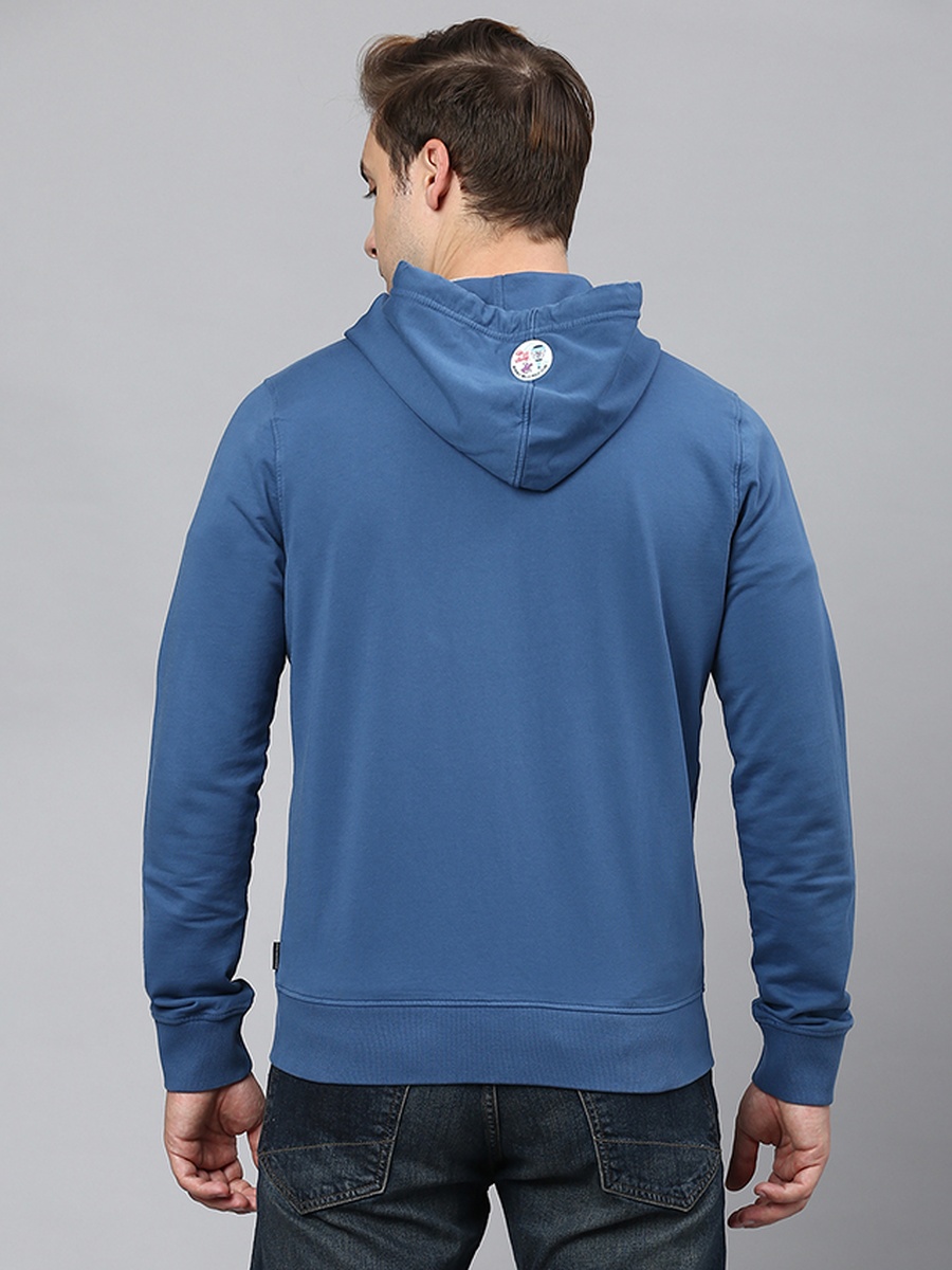 Men Zip-Through Hoodie with Drawstring