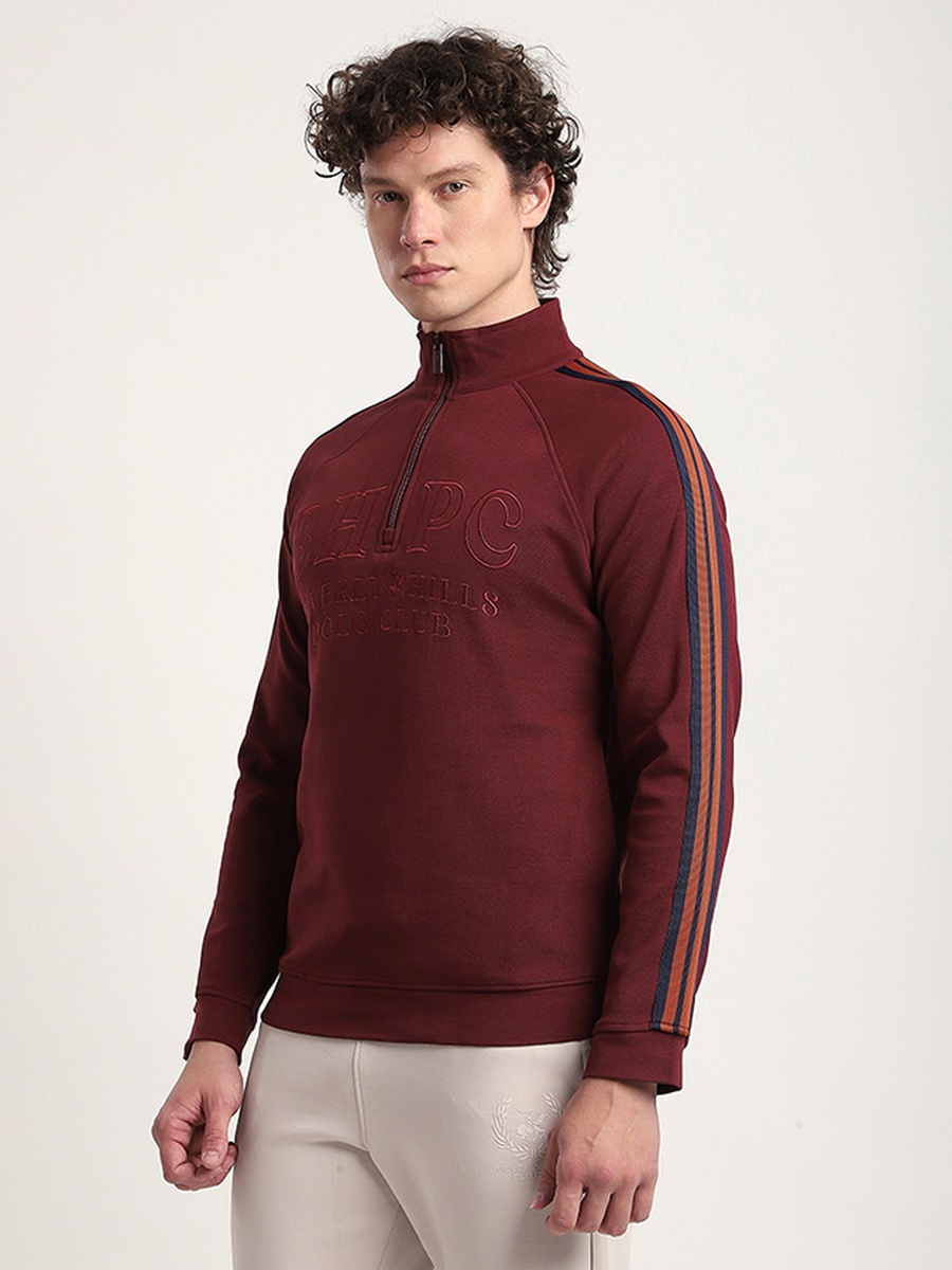 Men High Neck Jacket with Quarter-Zip