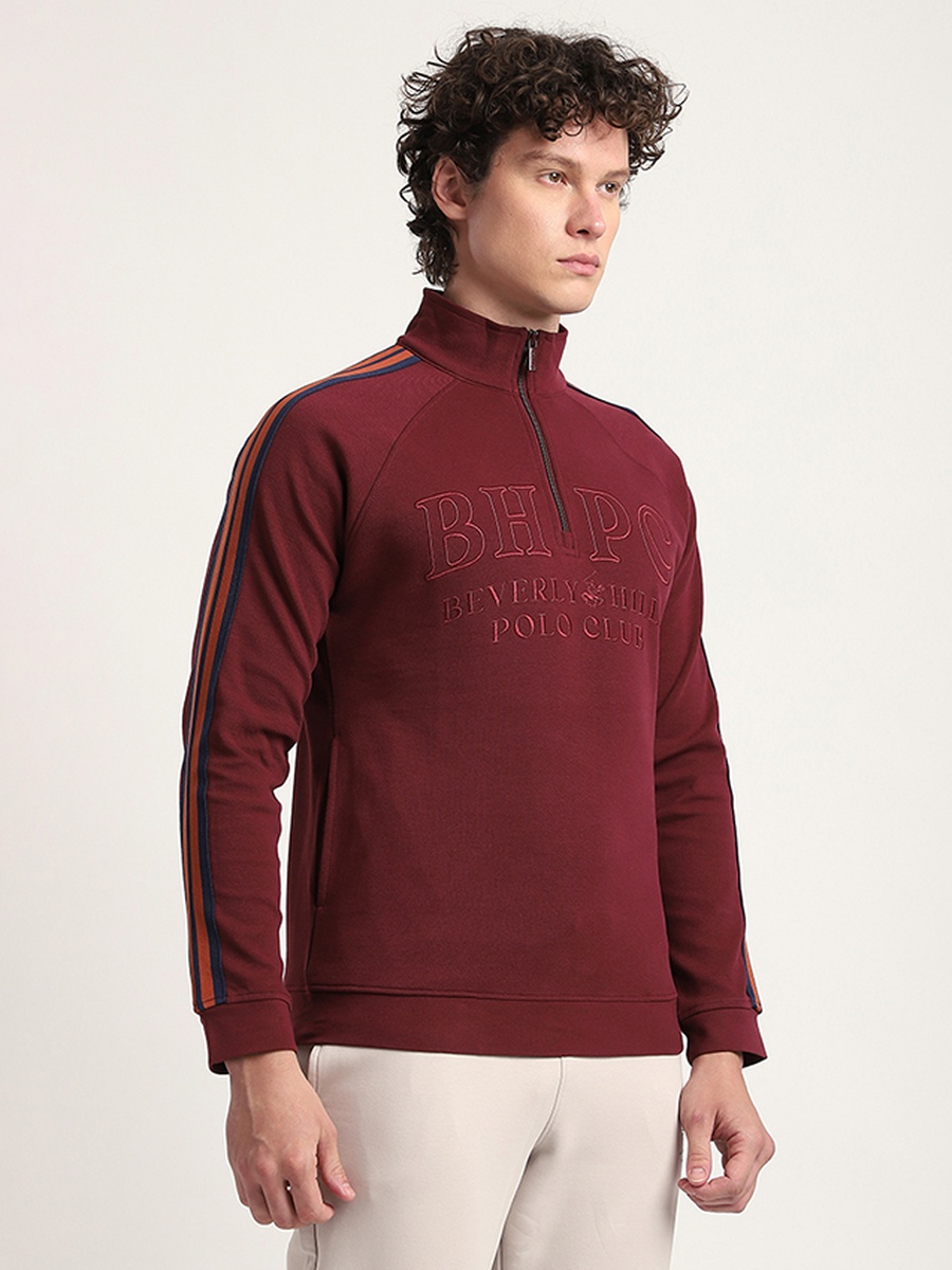 Men High Neck Jacket with Quarter-Zip