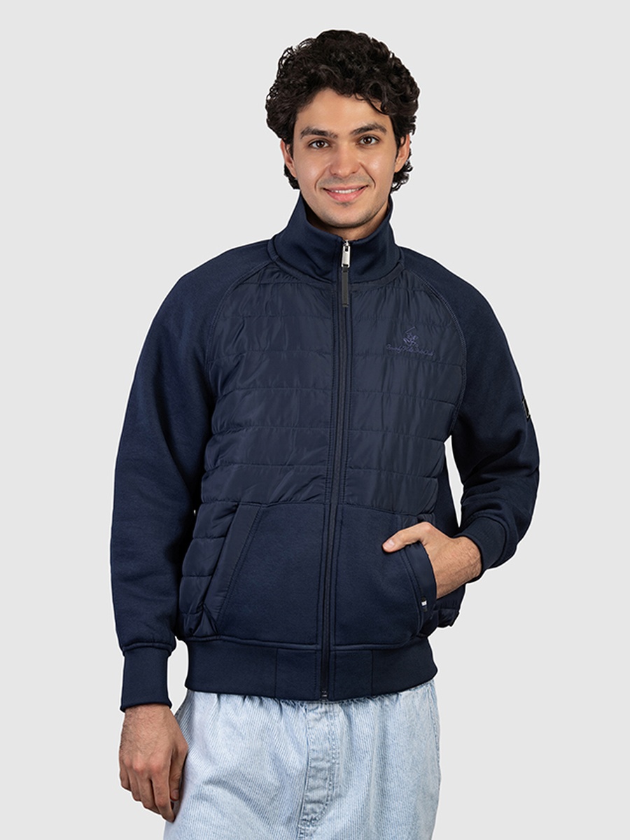 Men Zip-Through Quilted Jacket