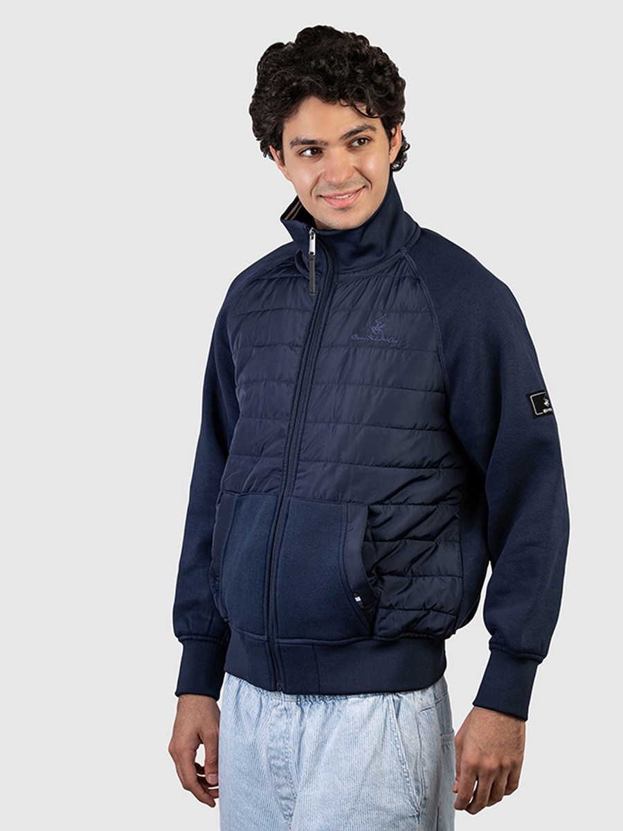 Men Zip-Through Quilted Jacket