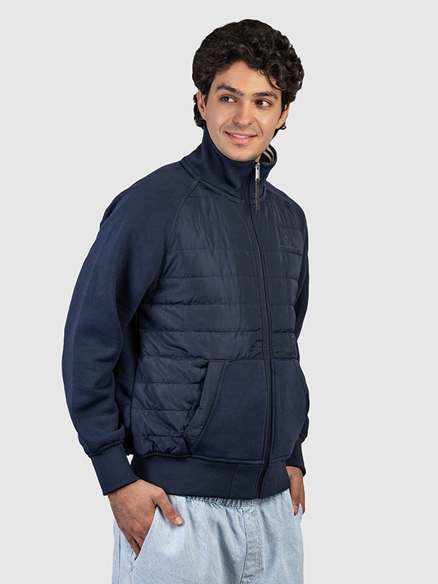 Men Zip-Through Quilted Jacket