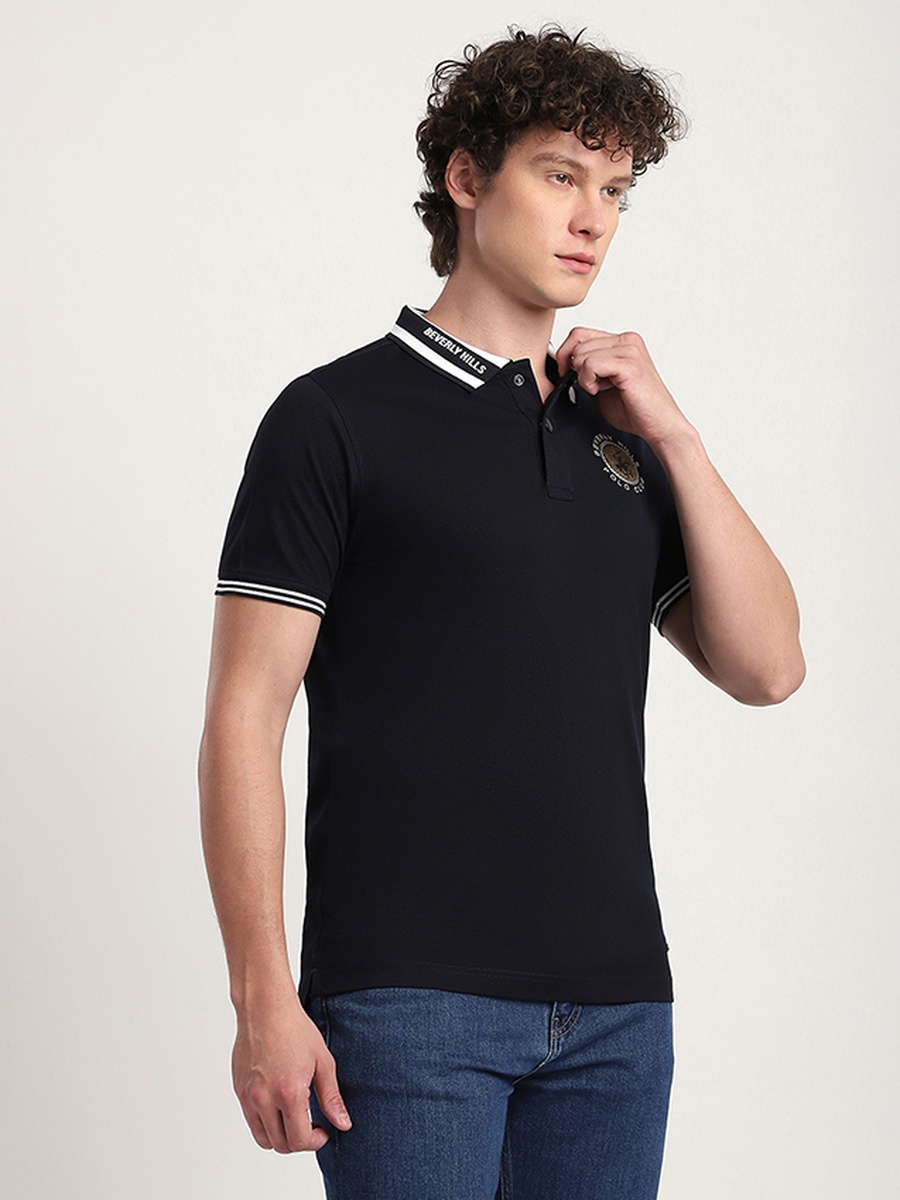 Men Regular Fit Tipping Collar Polo