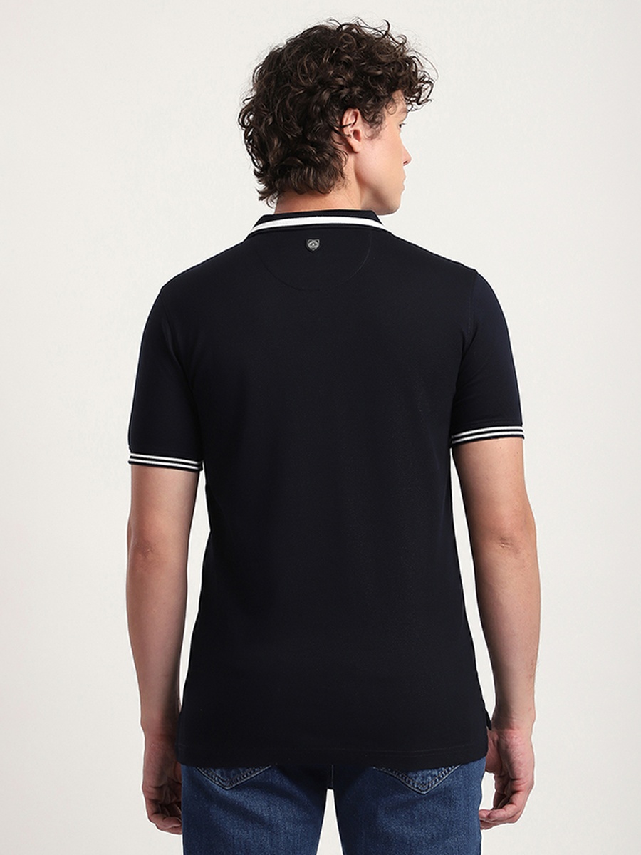 Men Regular Fit Tipping Collar Polo