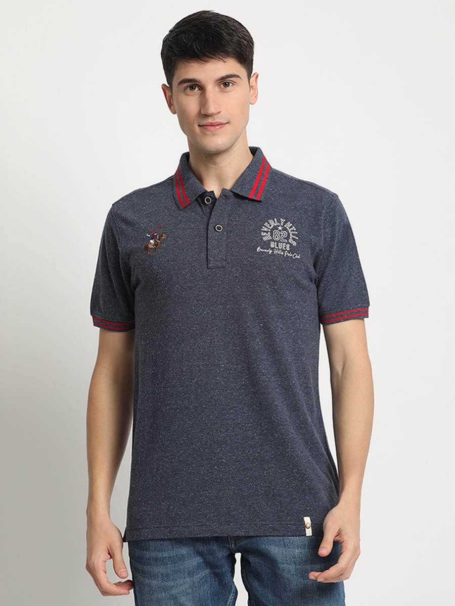 Men Regular Fit Melange Polo
