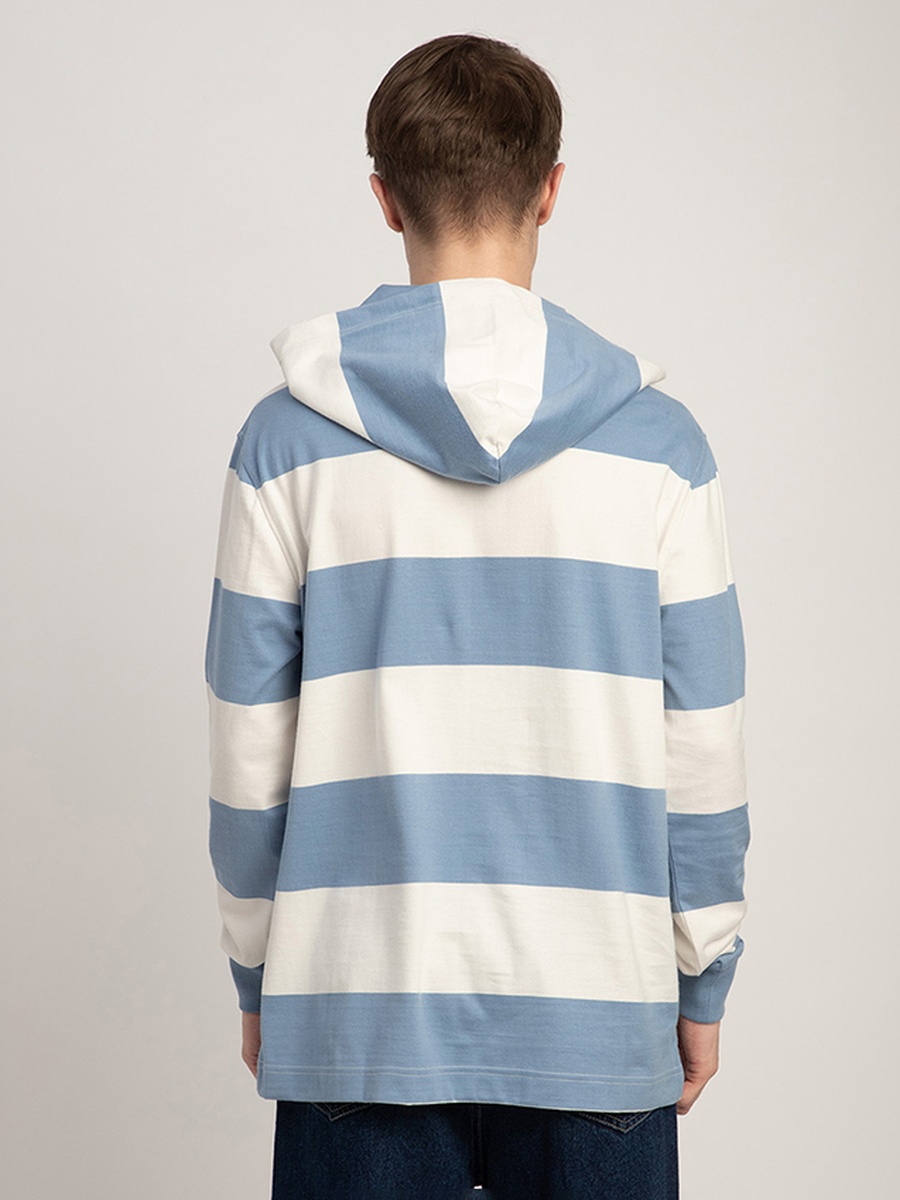 Men Striped Hooded T-Shirt