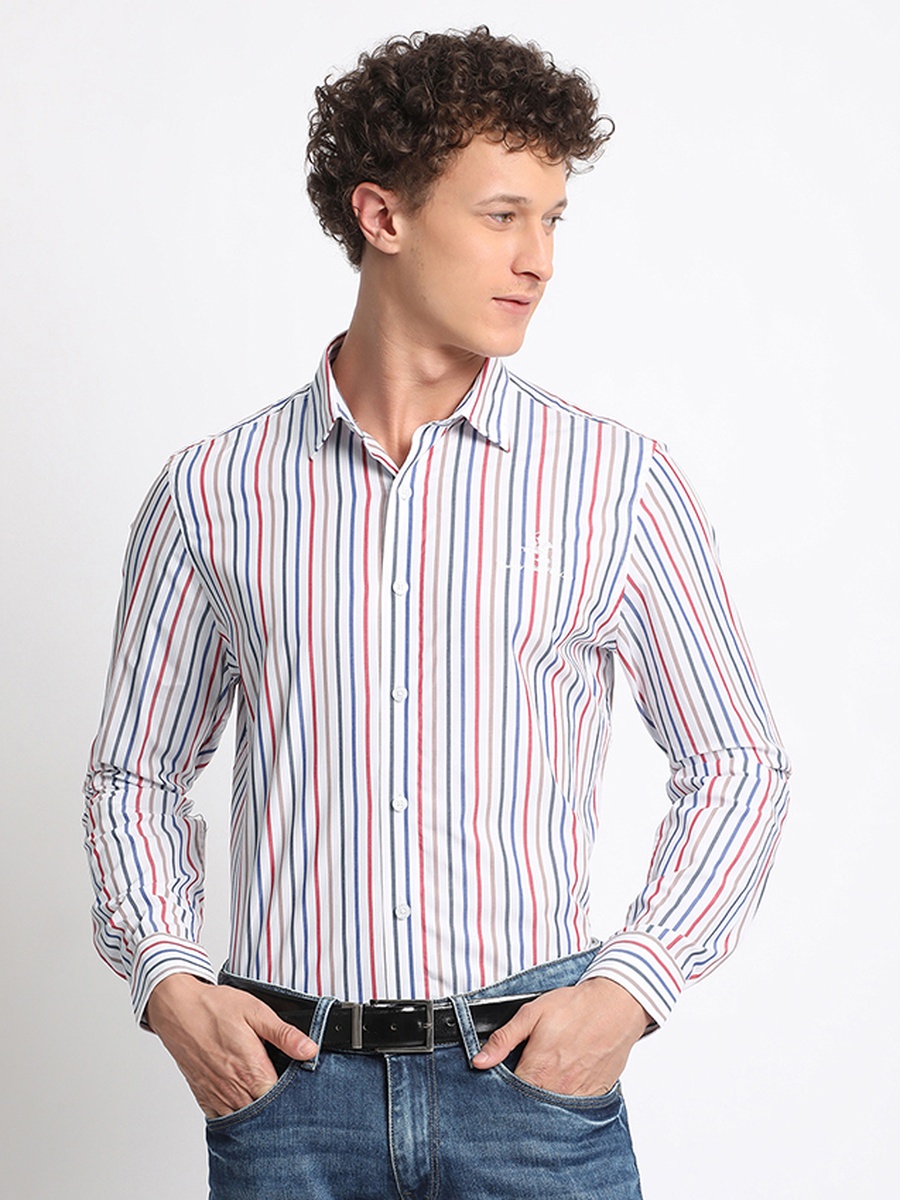 Men Striped Long Sleeve Shirt