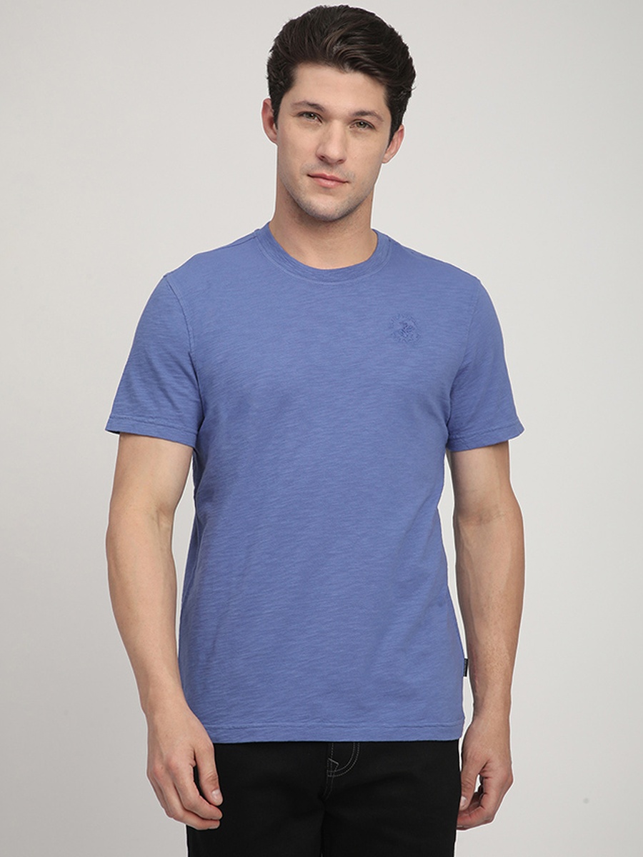 Men Regular Fit Solid Crew Neck T-Shirt