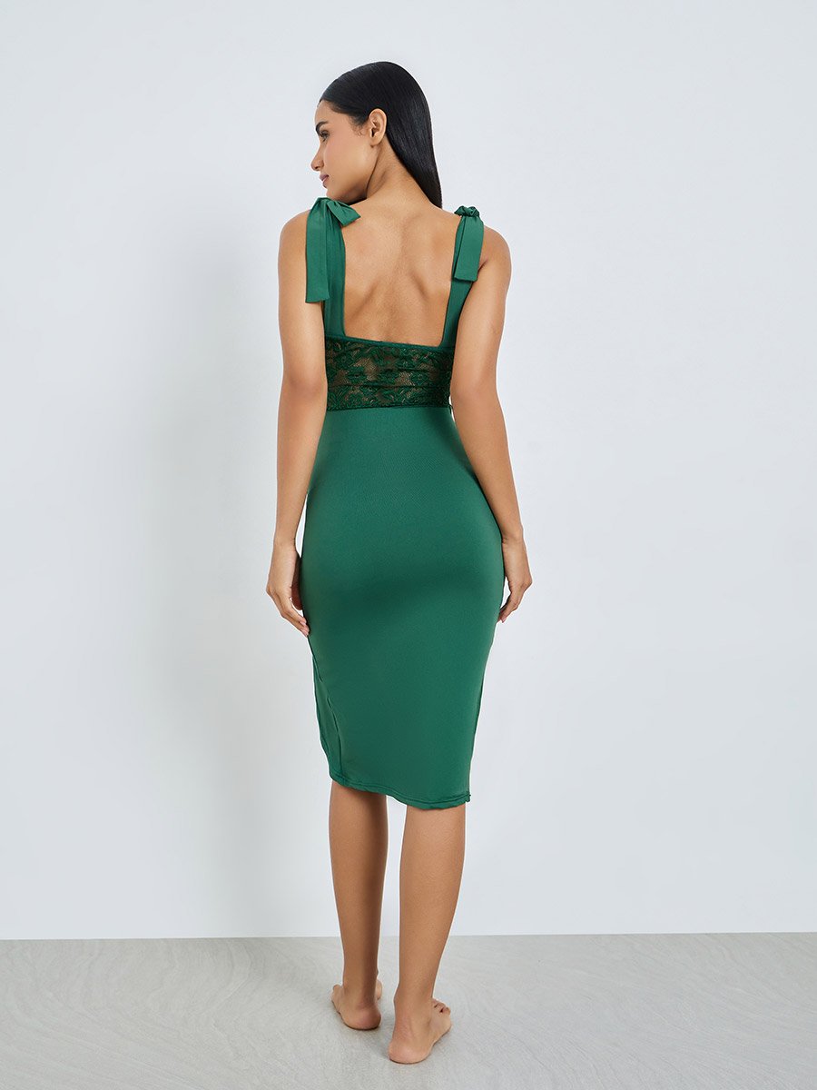 Padded Wired Corset Slip With Ruching and Thigh Slit