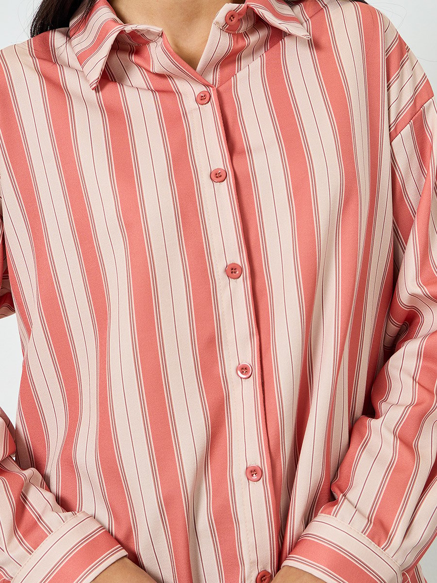 Striped Long Sleeve Oversized Shirt