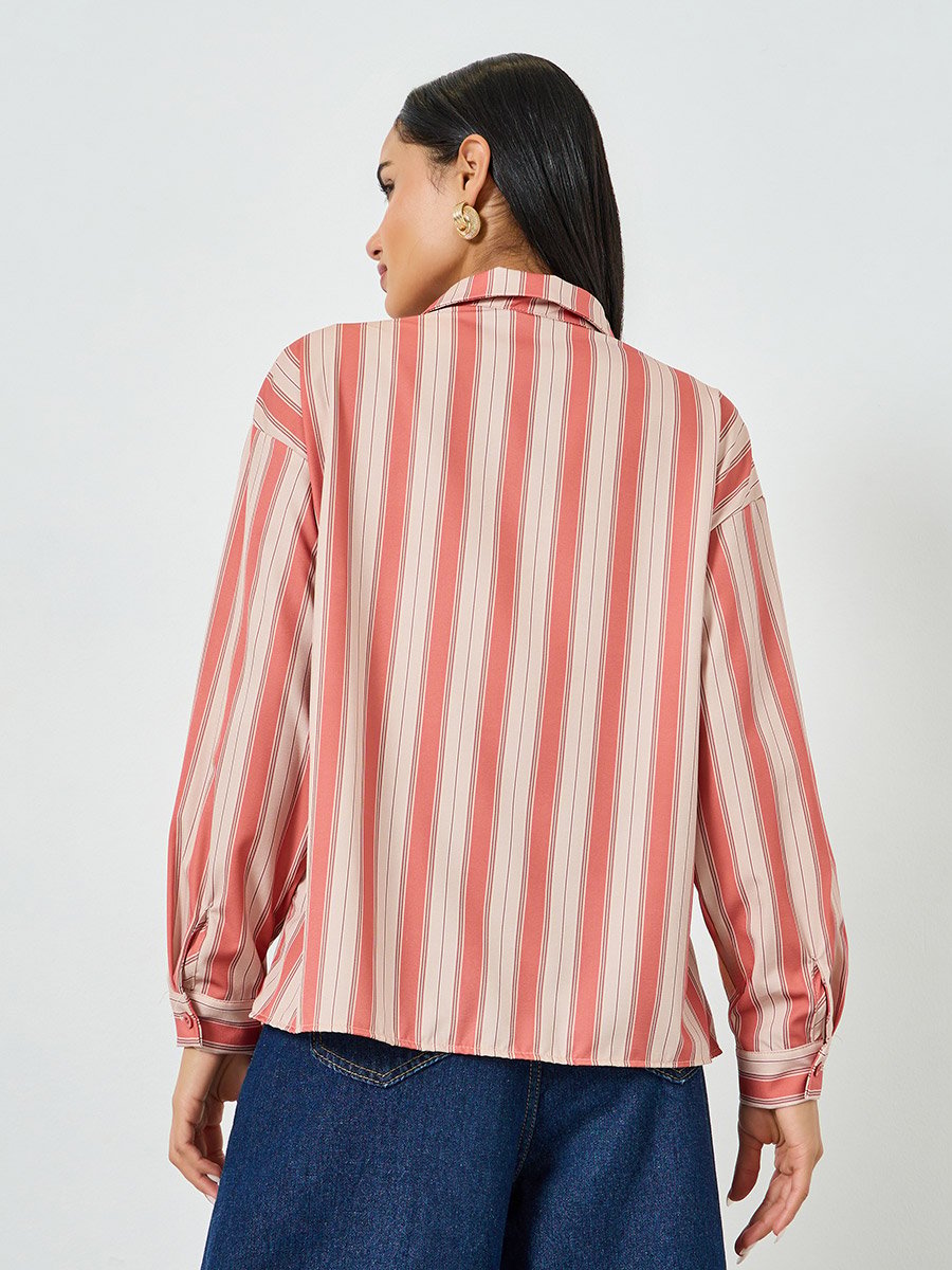Striped Long Sleeve Oversized Shirt