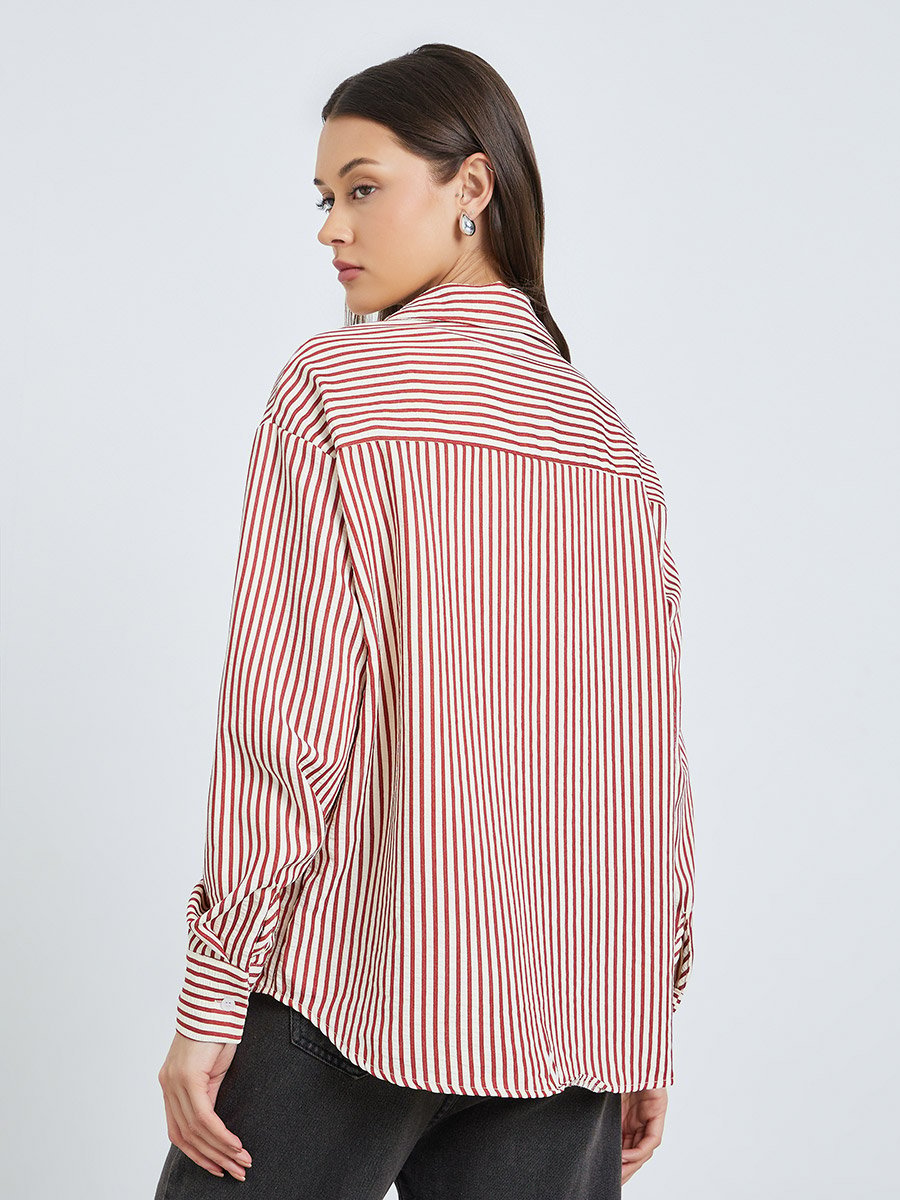 Striped Long Sleeve Oversized Shirt