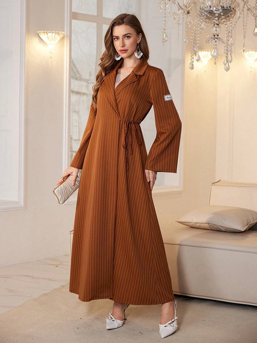 princess polly baby blue dress Coffee Brown Striped Wrap Maxi Dress For Women at Kuwait