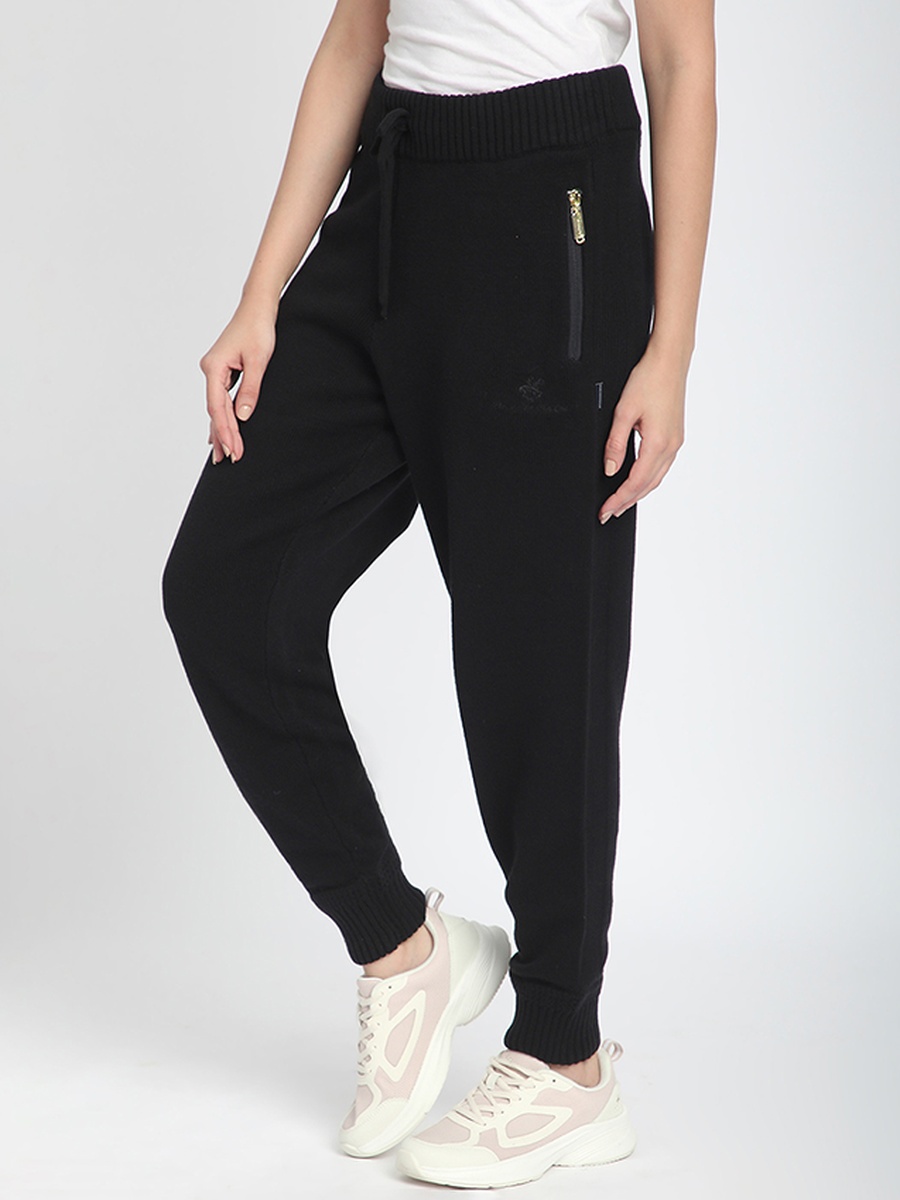 Women Solid Knit Cuffed Joggers
