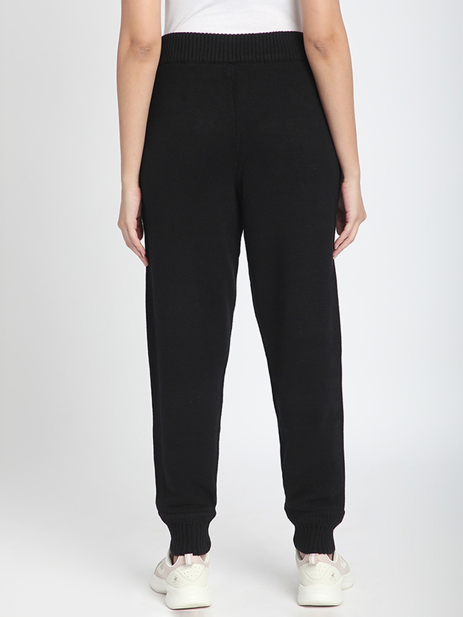Women Solid Knit Cuffed Joggers
