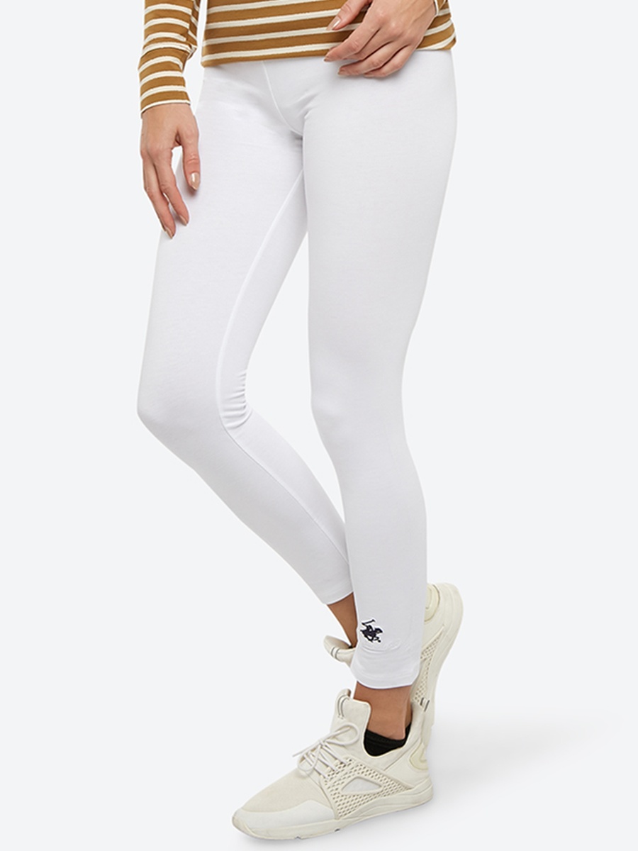 Women Logo Embroidered Cotton Leggings