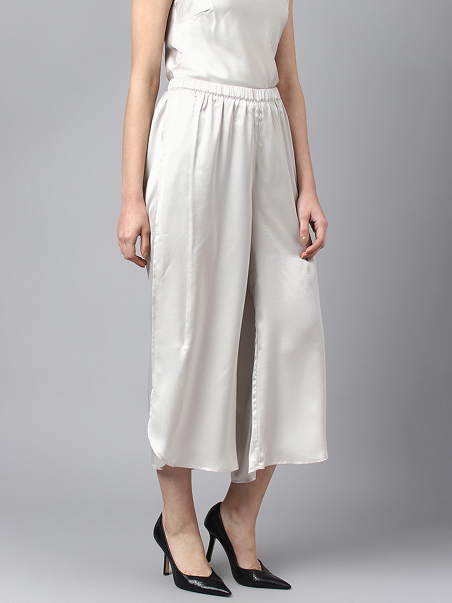 Women Grey Flowy Culottes