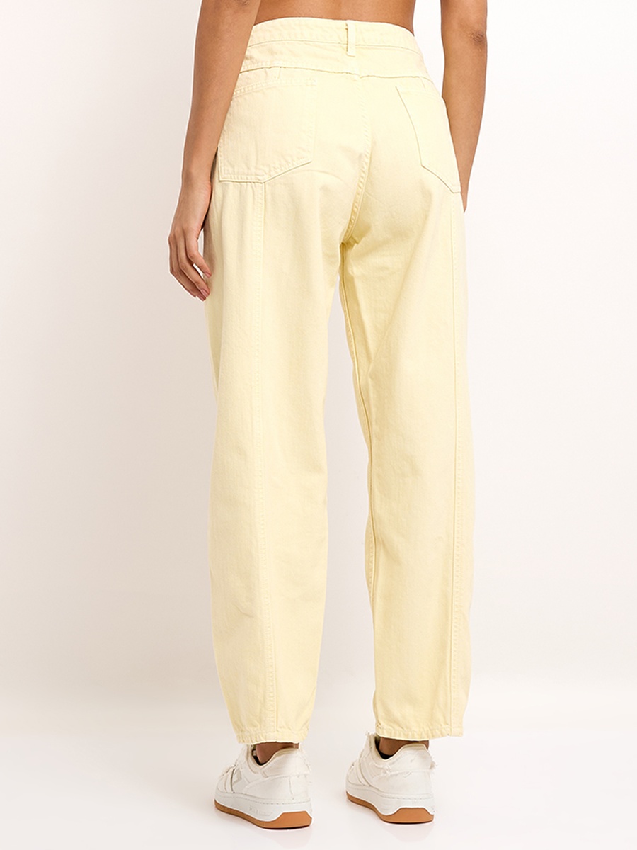 Women Yellow Denim Trousers