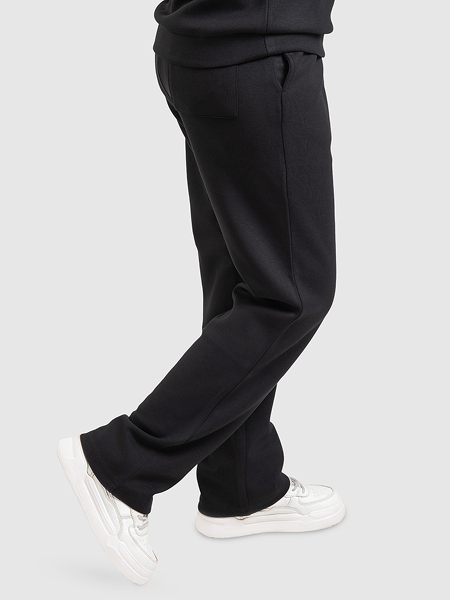 Women Black Cotton Pants with Drawstring