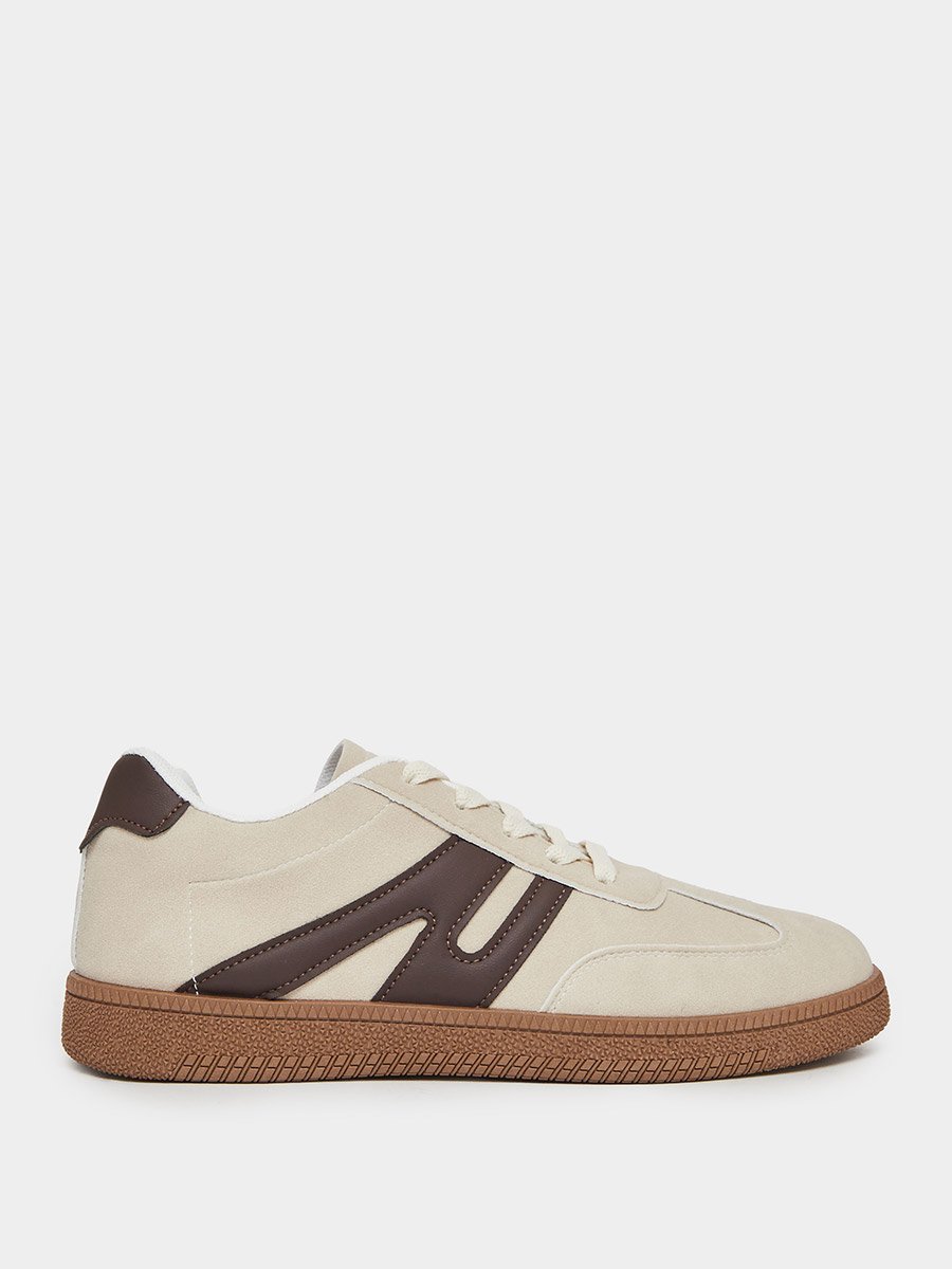 Panelled Suede Lace Up Sneakers