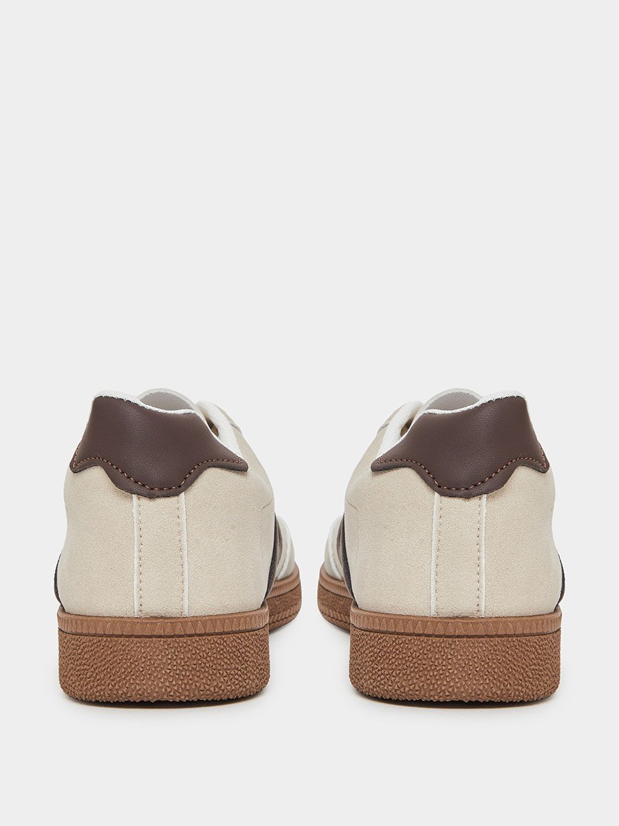Panelled Suede Lace Up Sneakers
