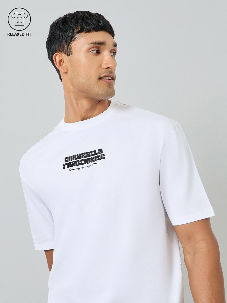 Men Cotton Crew Neck Relaxed Fit T-Shirt