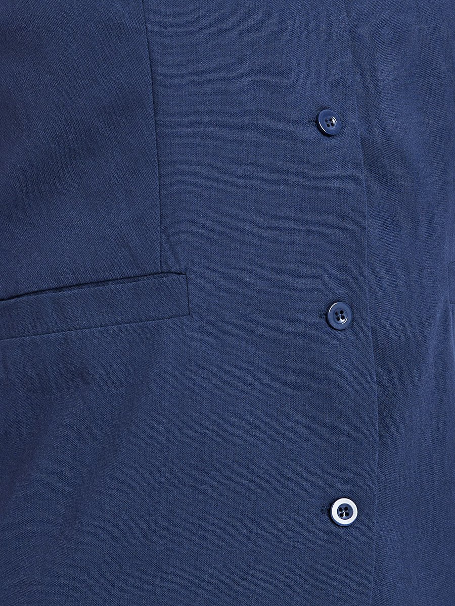 Navy Blue Sleeveless Waistcoat and Pants Co-Ords